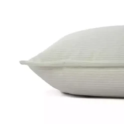 Ivory Velvet Corduroy Flange Throw Pillow