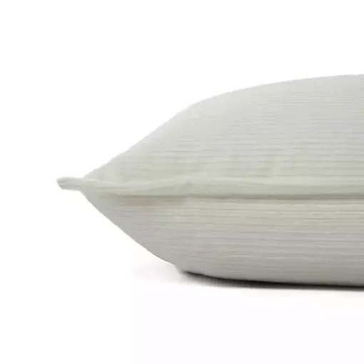 Ivory Velvet Corduroy Flange Throw Pillow