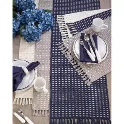 Ivory Woven Dashed Placemats, Set of 4