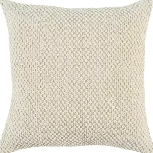 Ivory Woven Nubby Pillow