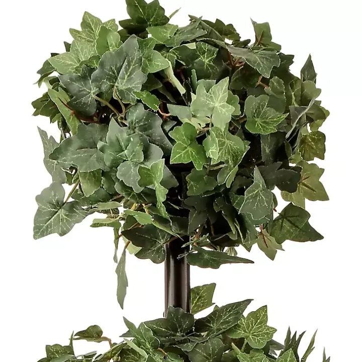 Ivy Double Ball Topiary in Wood Planter