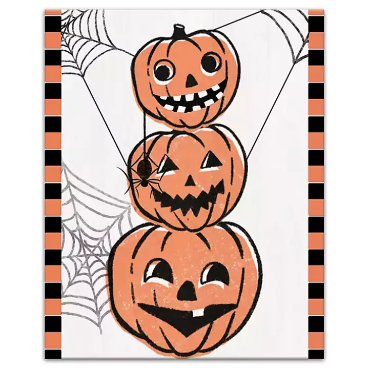 Jack O' Lantern Stack Halloween Canvas Art Print