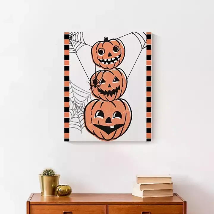 Jack O' Lantern Stack Halloween Canvas Art Print