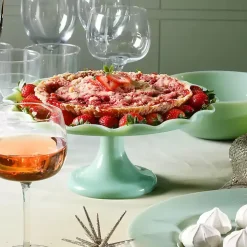 Jadeite Glass Martha Stewart Scalloped Cake Stand