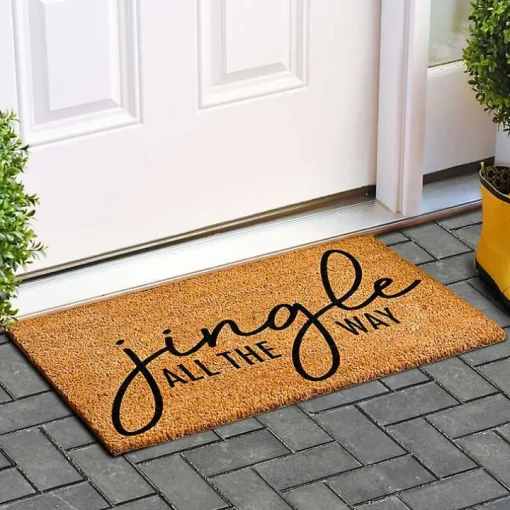 Jingle All the Way Coir Doormat