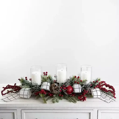 Jingle Bells and Berries Candle Centerpiece