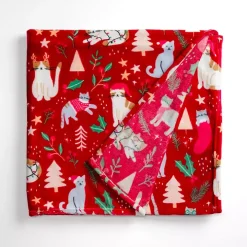 Jolly Cats Plush Throw
