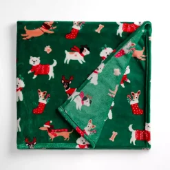 Jolly Dogs Plush Throw