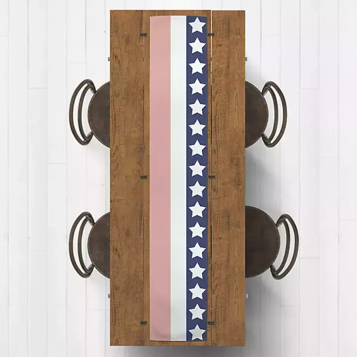 July 4th Simple Stripe Decorative Table Runner