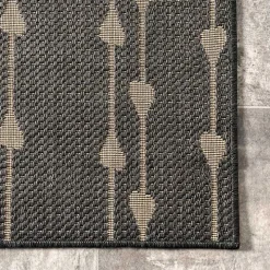 Kendall Gray Vertical Teardrop Outdoor Rug, 5x8