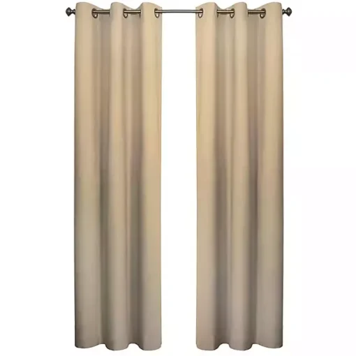 Khaki Room Darkening Curtain Panel Set, 84 in.