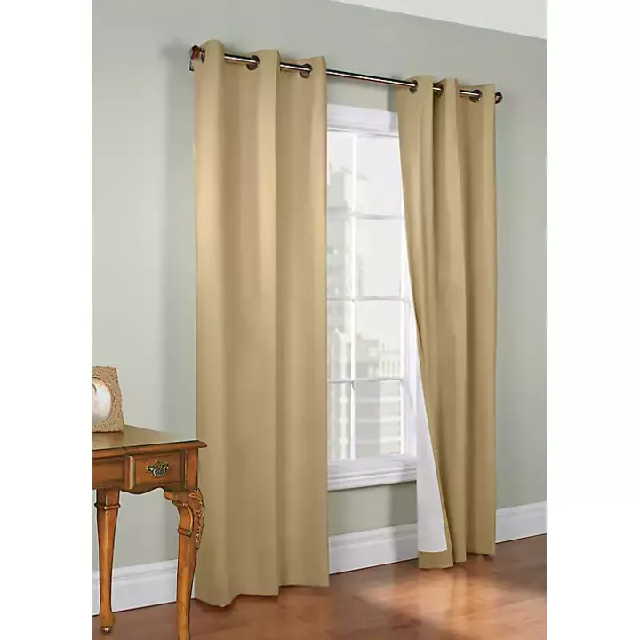 Khaki Room Darkening Curtain Panel Set, 54 in.