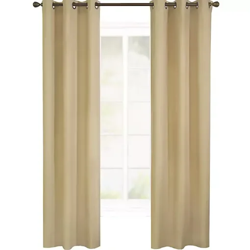 Khaki Room Darkening Curtain Panel Set, 84 in.