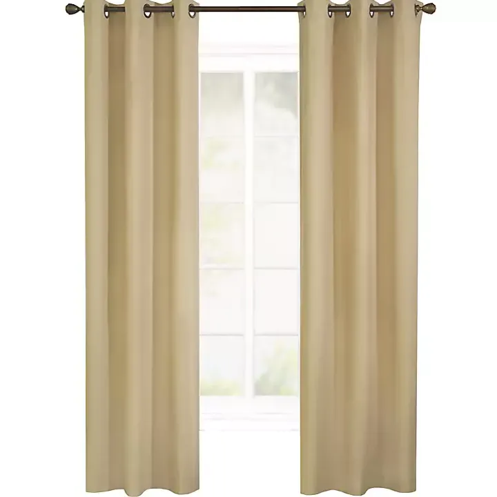 Khaki Room Darkening Curtain Panel Set, 54 in.