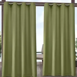 Kiwi Green Cabana Curtain Panel Set, 84 in.