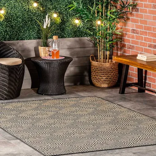 Kylie Gray Modern Abstract Outdoor Rug, 5x8