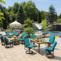 Lake Blue Leala Luxe Outdoor Dining Chair Cushion