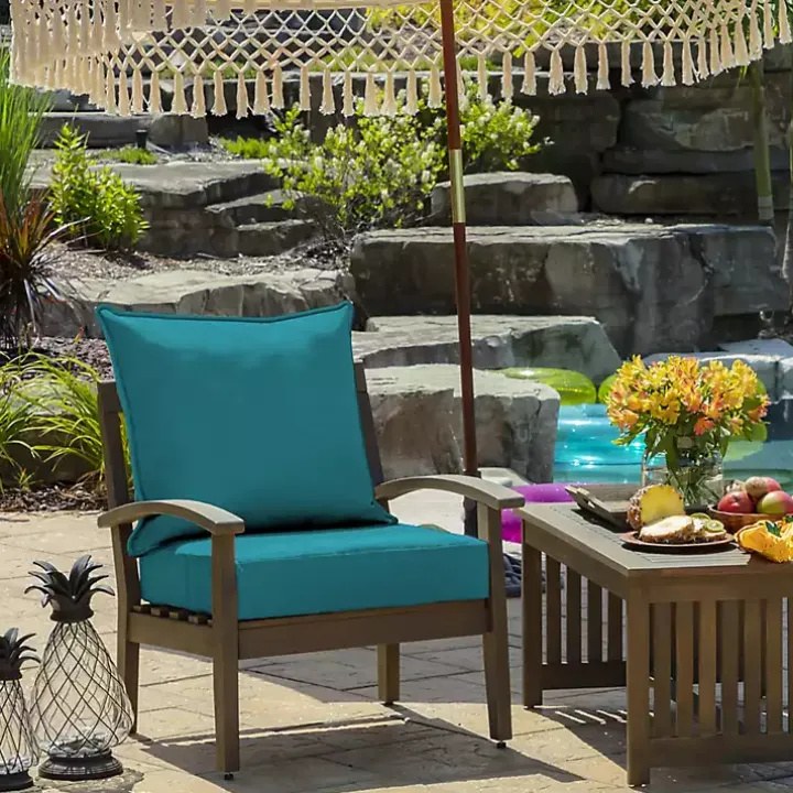 Lake Blue Texture Outdoor Deep Seat Cushions