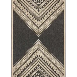 Landy Dark Gray Aztec Outdoor Rug, 8x10