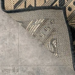 Landy Dark Gray Aztec Outdoor Rug, 8x10