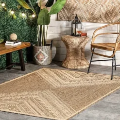 Landy Tan Aztec Outdoor Rug, 8x10