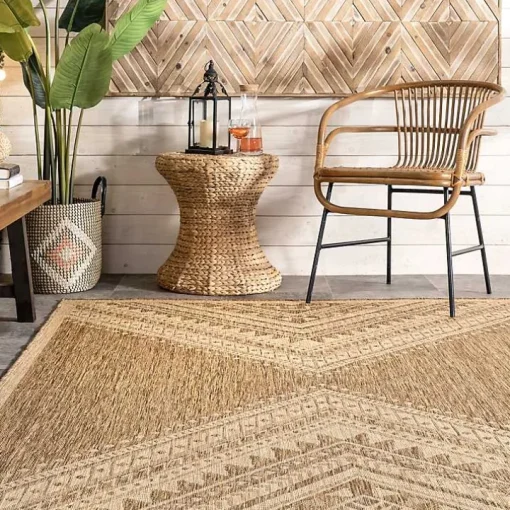 Landy Tan Aztec Outdoor Rug, 8x10