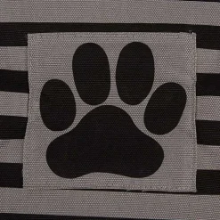 Large Black Paw Patch Stripe Round Pet Basket