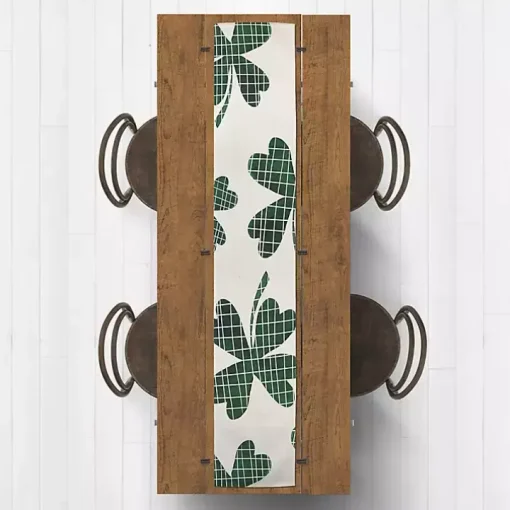 Large Plaid Clover Table Runner, 90 in.