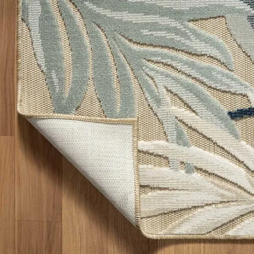 Large Print Tropical Leaf Outdoor Area Rug, 7x9
