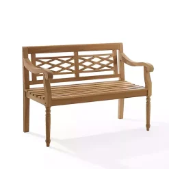 Lattice Teakwood Slatted Outdoor Bench