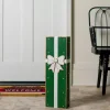 LED Green Christmas Present Wooden Statue, 22 in.