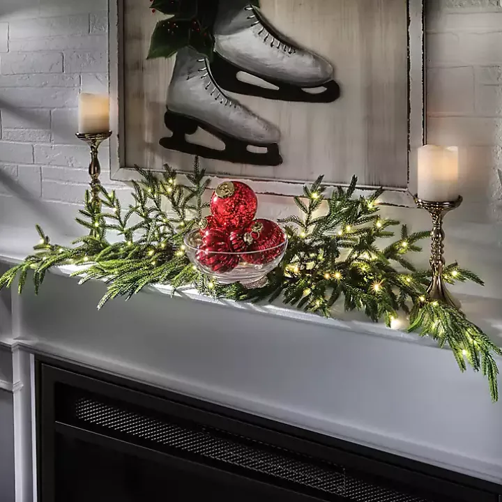 LED Natural Touch Norfolk Pine Spray