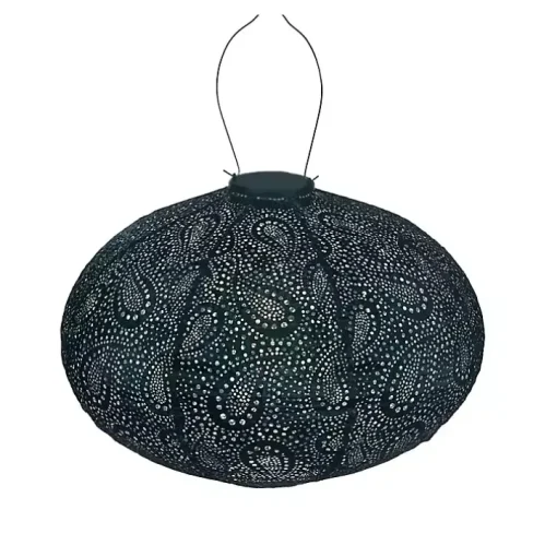 LED Oval Green Outdoor Hanging Lantern