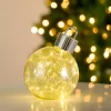 LED Silver Mercury Glass Ornament, 10 in.
