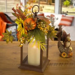 LED Sunflower and Pumpkin Lantern