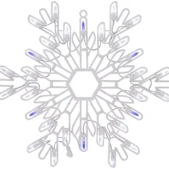 LED White and Blue Snowflake Decoration, 15 in.
