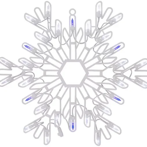 LED White and Blue Snowflake Decoration, 15 in.