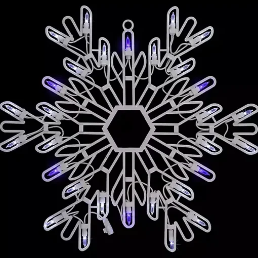 LED White and Blue Snowflake Decoration, 15 in.