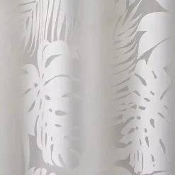 Leilani White Palm Leaf Curtain Panel, 63 in.