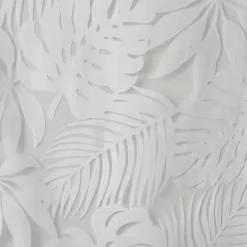 Leilani White Palm Leaf Curtain Panel, 63 in.