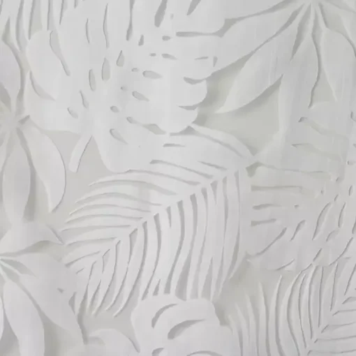 Leilani White Palm Leaf Curtain Panel, 63 in.