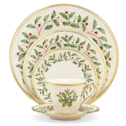 Lenox Holly Gold Edge 5-pc. Dinnerware Set