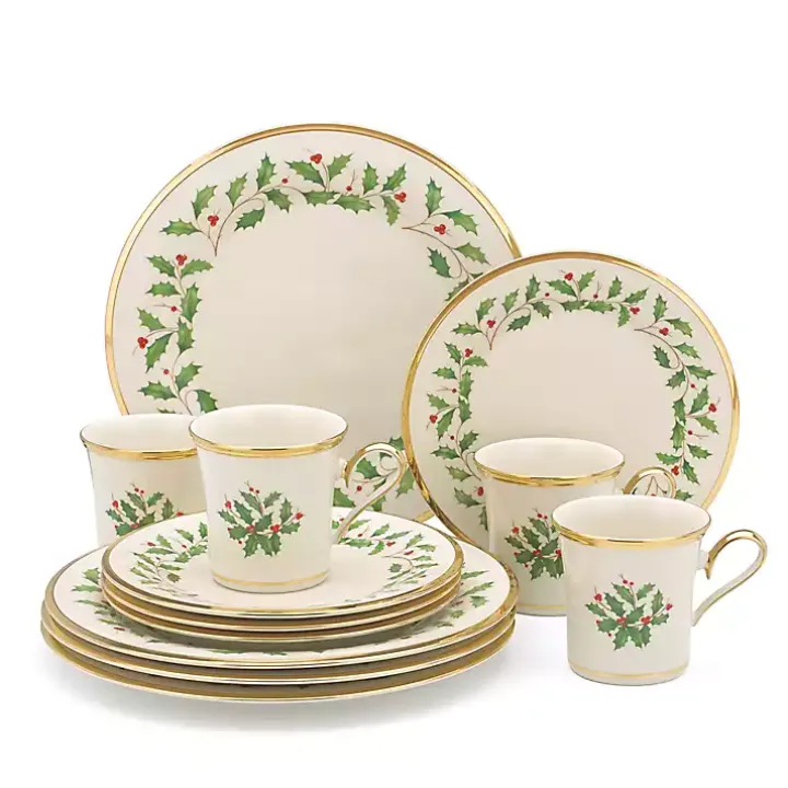Lenox Holly Gold Edge 12-pc. Dinnerware Set