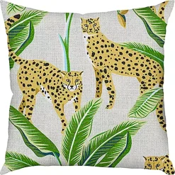 Leopard & Foliage Outdoor Pillow, 22 in.