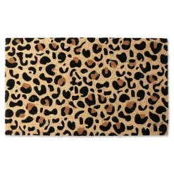 Leopard Print Coir Doormat