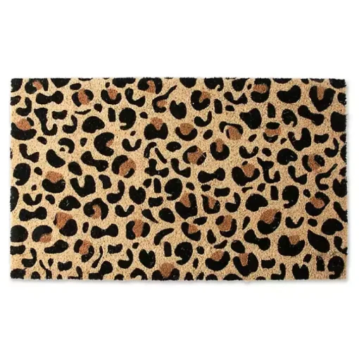 Leopard Print Coir Doormat