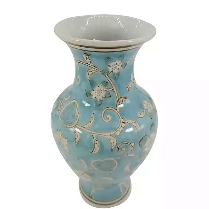 Light Blue Chinoiserie Vase