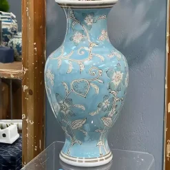 Light Blue Chinoiserie Vase