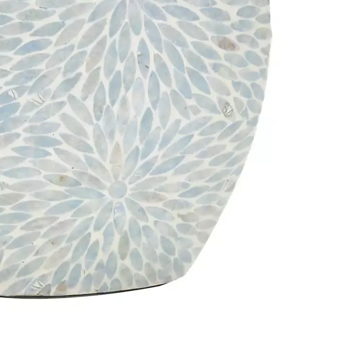 Light Blue Mother of Pearl Floral Floor Vase
