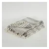 Light Gray and Ivory Striped Cotton Throw